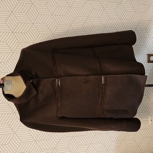 NEW Christian Ruperto Alta Moda Brown Suede & Rabbit Fur Italian Vintage Coat L